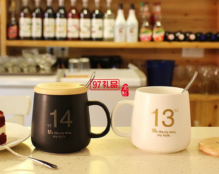 1314帶蓋情侶杯 陶瓷杯 水杯