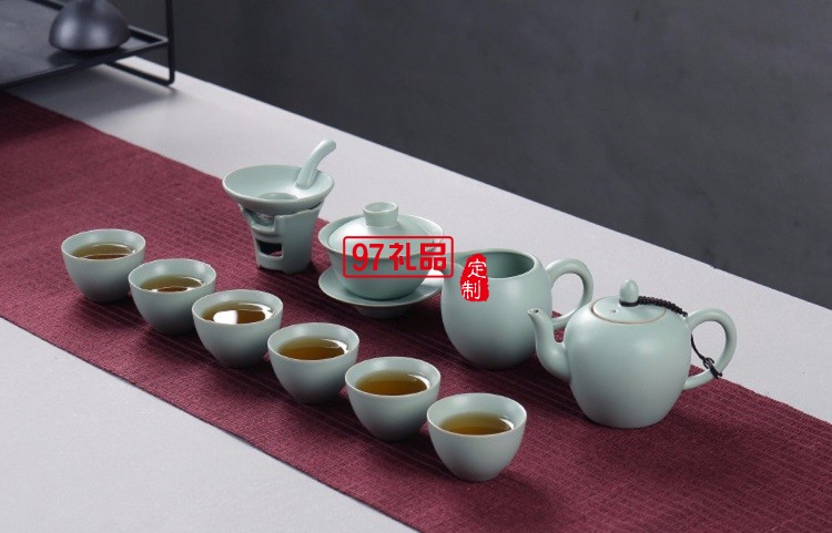 汝窯茶具套裝  汝瓷功夫茶壺茶杯蓋碗套裝 可定制logo