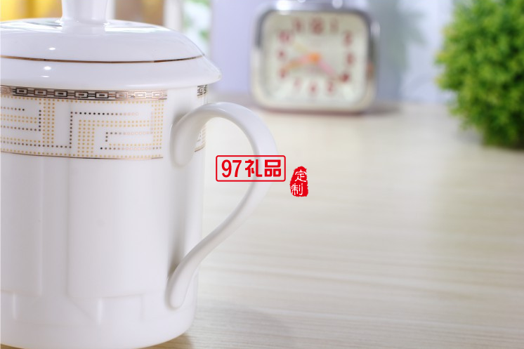 陶瓷杯商務(wù)大號(hào)水杯茶水杯辦公室禮品杯子定制