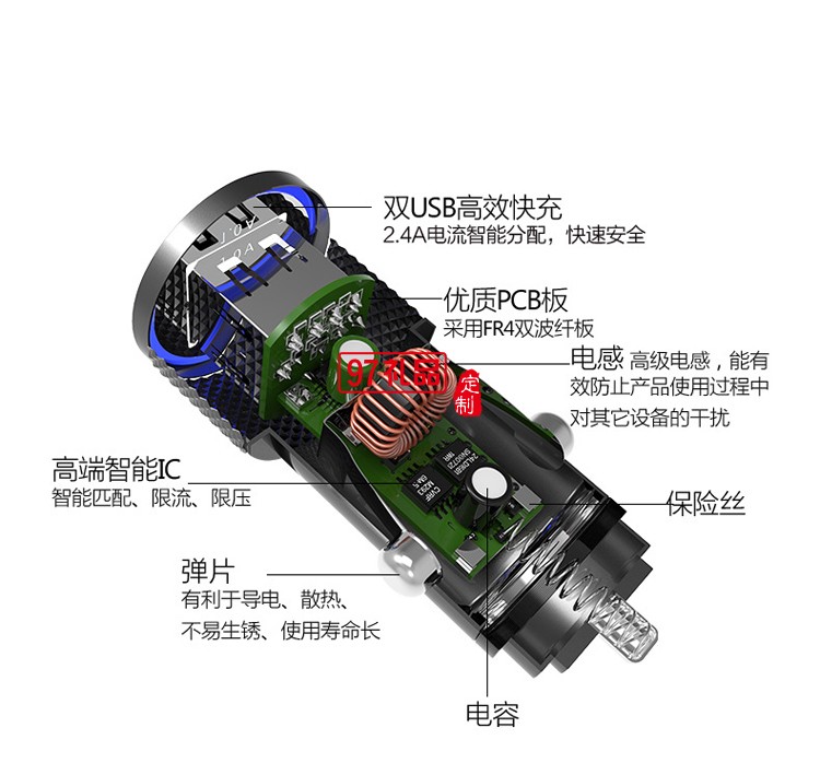 車(chē)載充電器 雙口USB點(diǎn)煙器