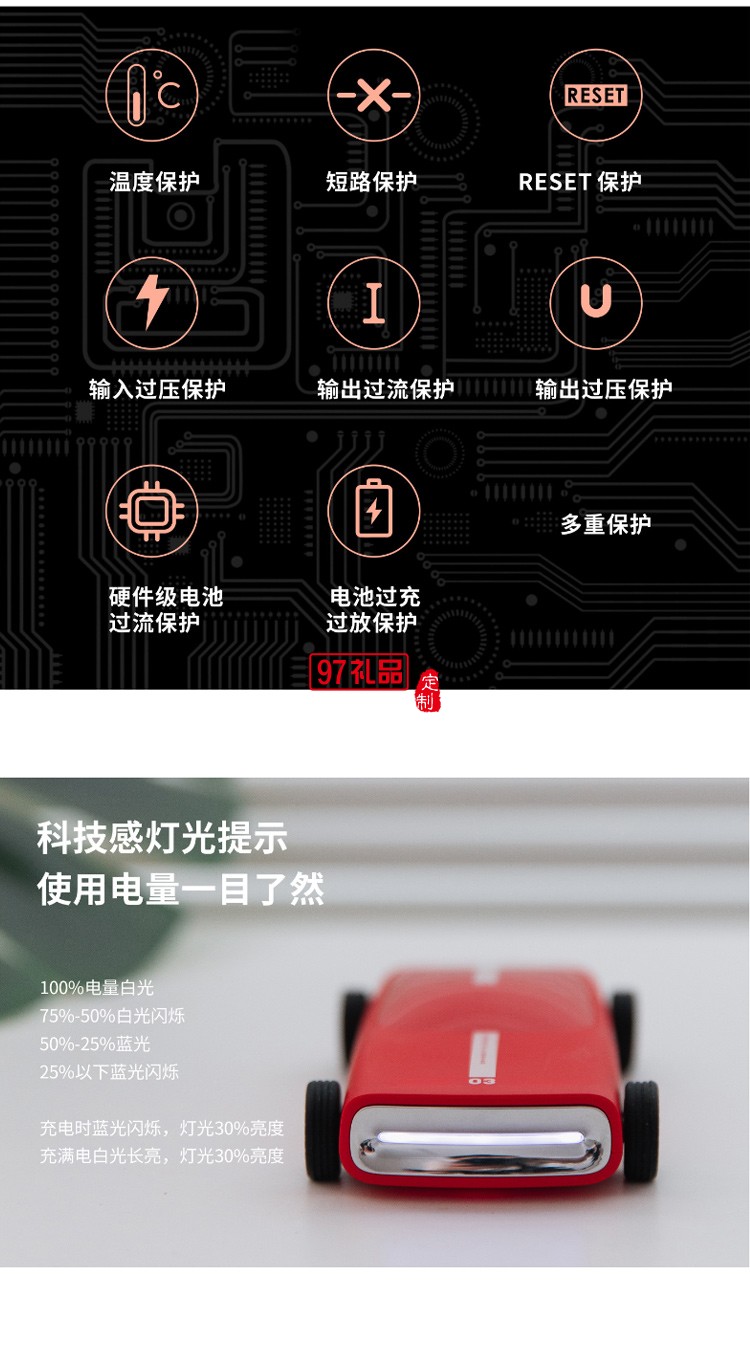 跑車(chē)充電寶快充蘋(píng)果13移動(dòng)電源公司廣告禮品定制