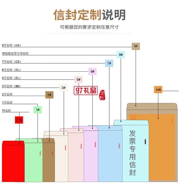 美年大健康定制案例  定制印刷彩色西式牛皮紙大信封