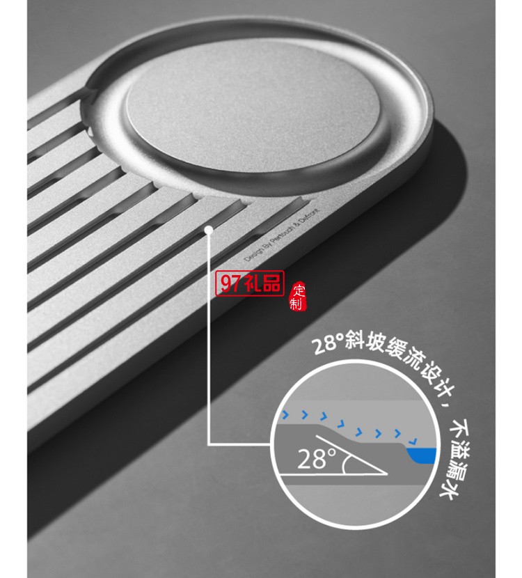 小燈塔功夫茶具套裝鋁茶盤家用客廳辦公室會(huì)客陶瓷茶杯送禮