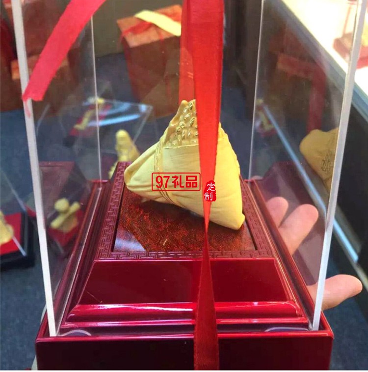 寓意一生金  端午節(jié)絨沙金粽紀念禮品擺件