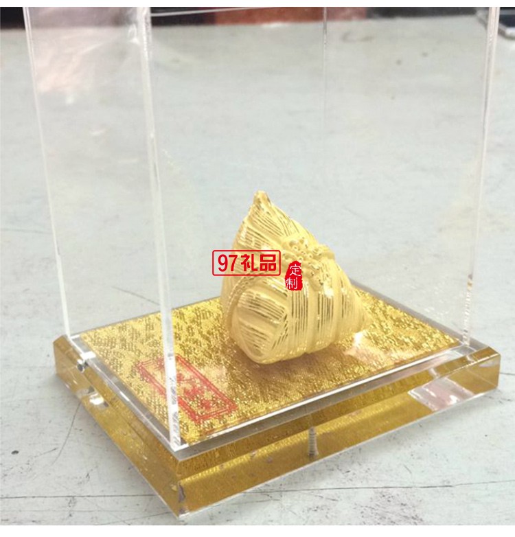 寓意一生金  端午節(jié)絨沙金粽紀念禮品擺件