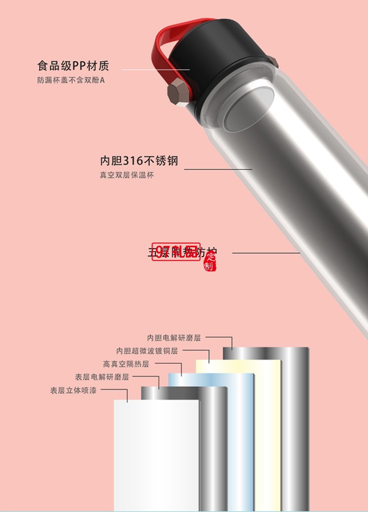 316不銹鋼車載便攜小學(xué)生簡(jiǎn)約可愛可定制logo