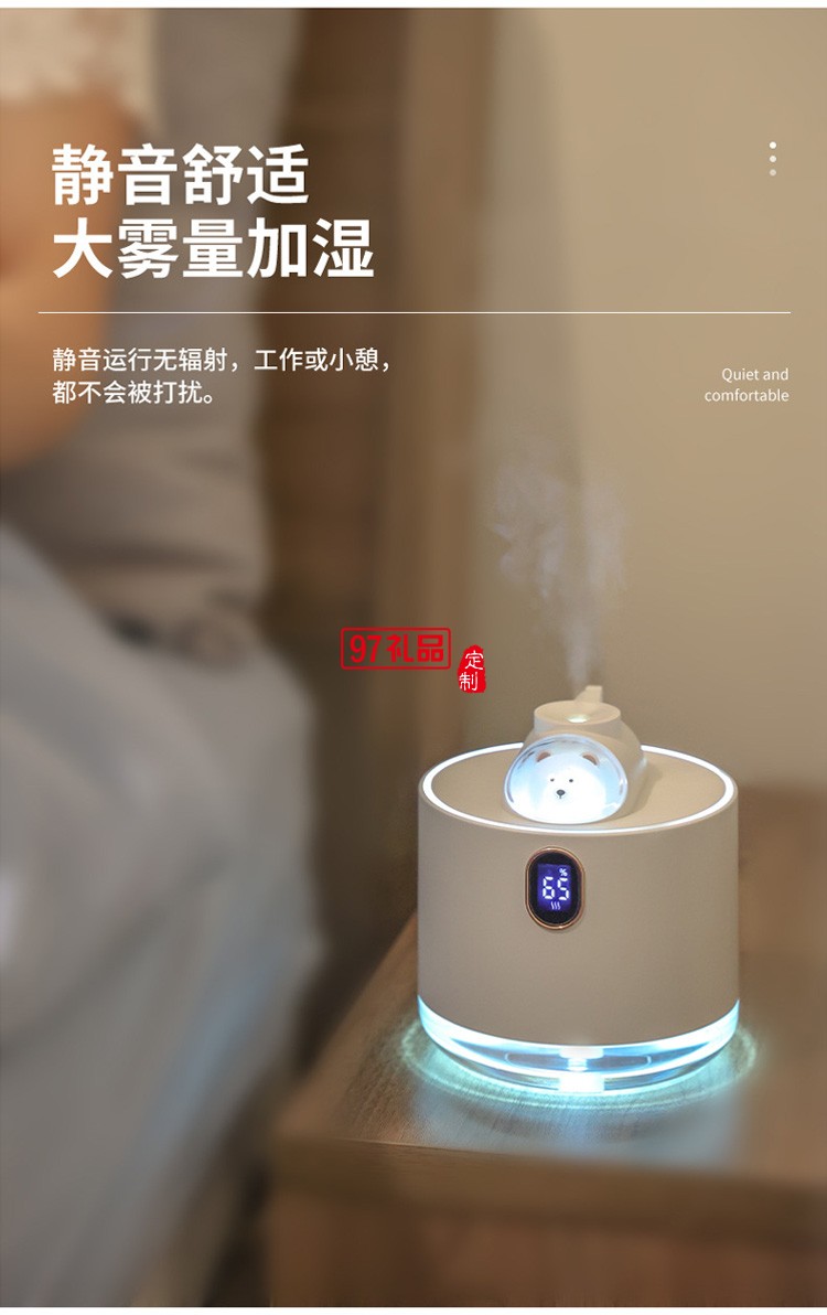 新款USB加濕器充電便攜卡通可愛兒童女生床頭燈補水