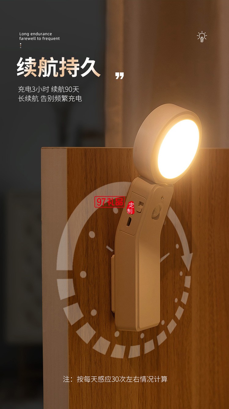 新品LED智能人體感應(yīng)燈小夜燈充電臺(tái)燈樓過道衣櫥臥室床頭燈