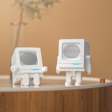  USB充電迷你藍牙小音箱 復(fù)古機器人音箱定制公司廣告禮品