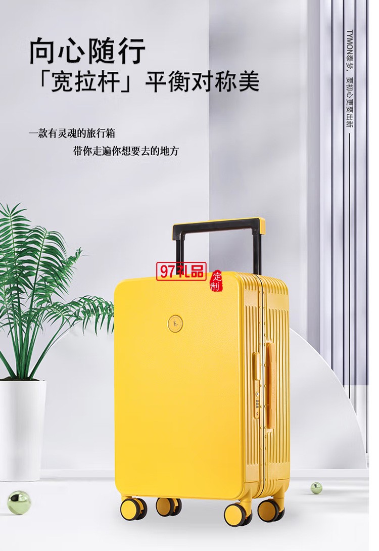 泰夢鋁框行李箱寬拉桿箱旅行箱密碼箱TM-2108定制公司廣告禮品