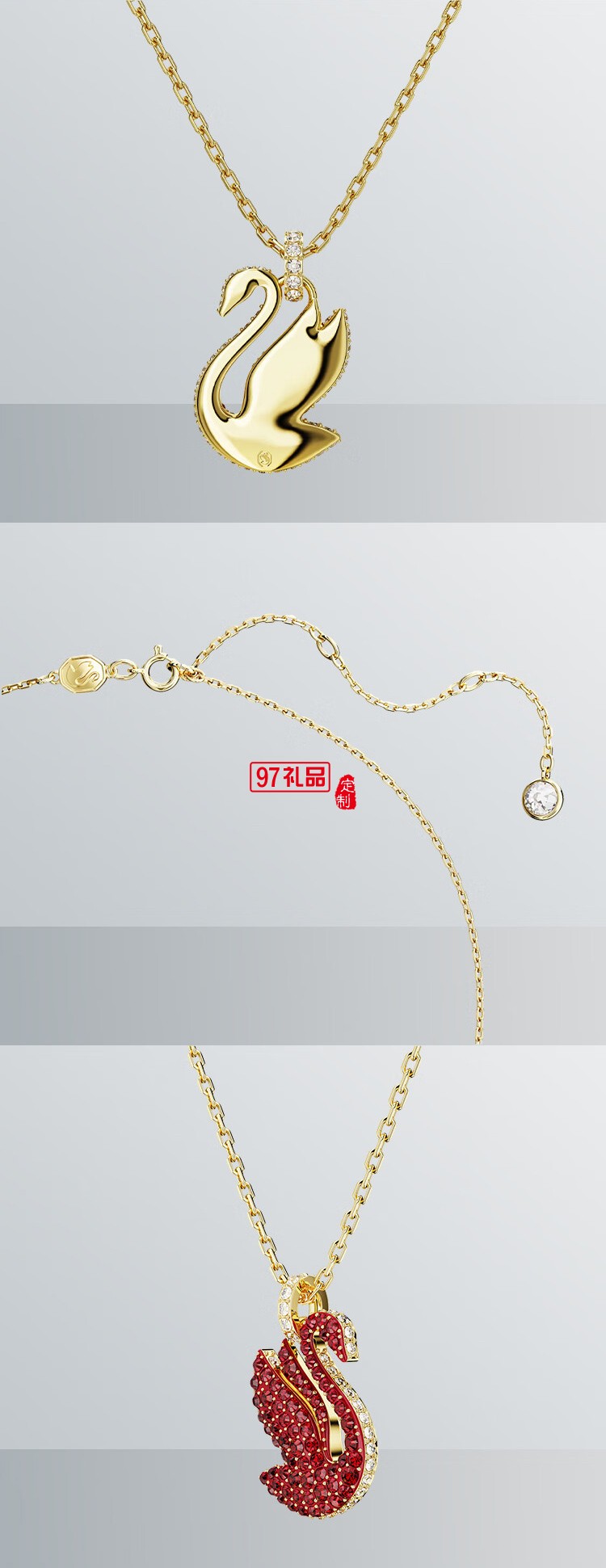 施華洛世奇ICONIC SWAN王一博同款紅天鵝項鏈女款 送女生禮物