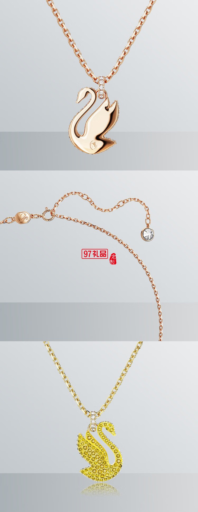 施華洛世奇ICONIC SWAN王一博同款紅天鵝項鏈女款 送女生禮物