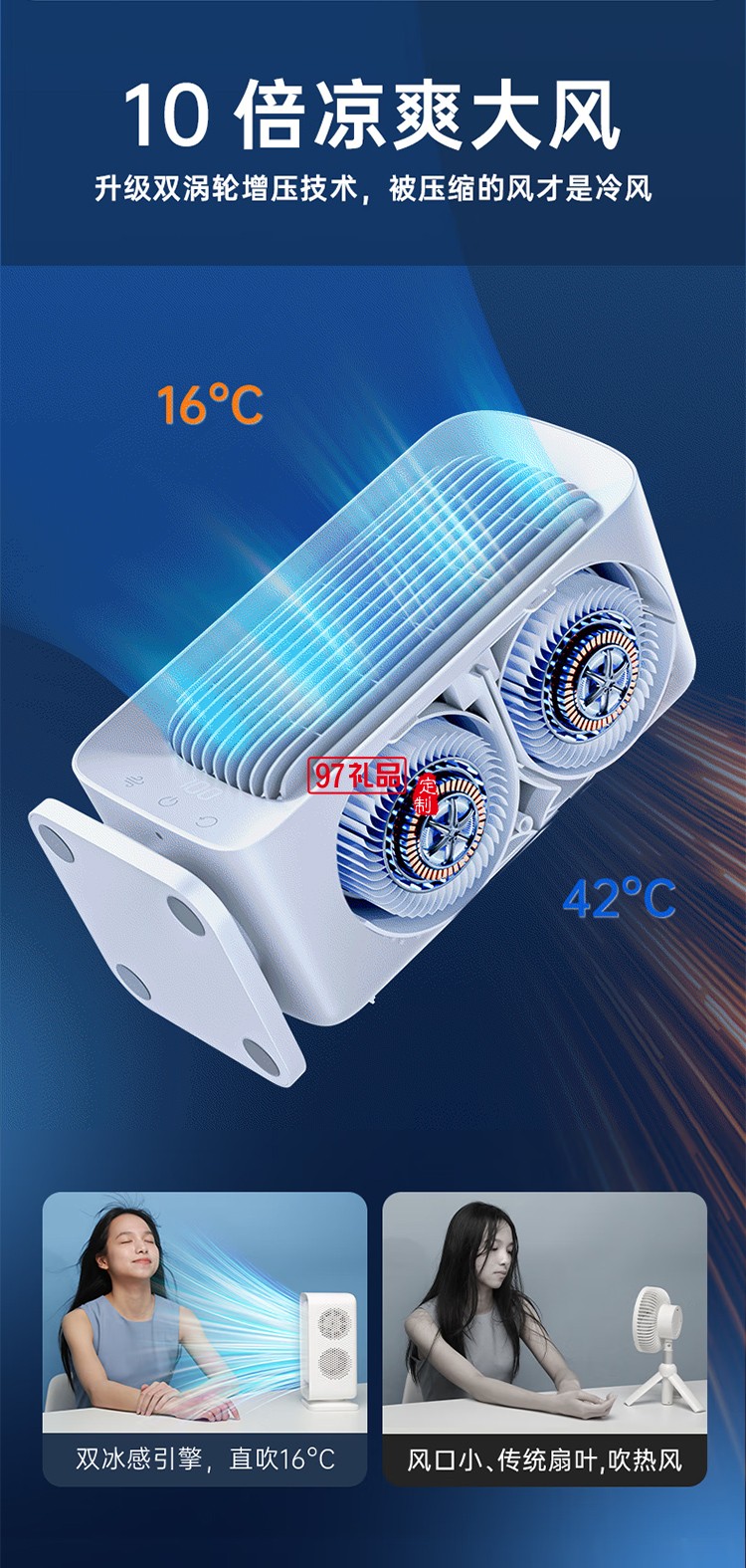 桌面電風(fēng)扇空調(diào)扇制冷小風(fēng)炮塔扇靜音USB風(fēng)扇臺(tái)式便攜充電辦公宿舍搖頭
